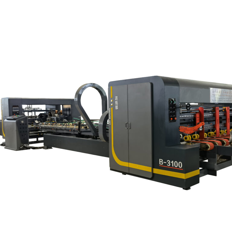 High speed automatic carton folder gluer corrugated box folder gluer with stitching machine folder gluer machine