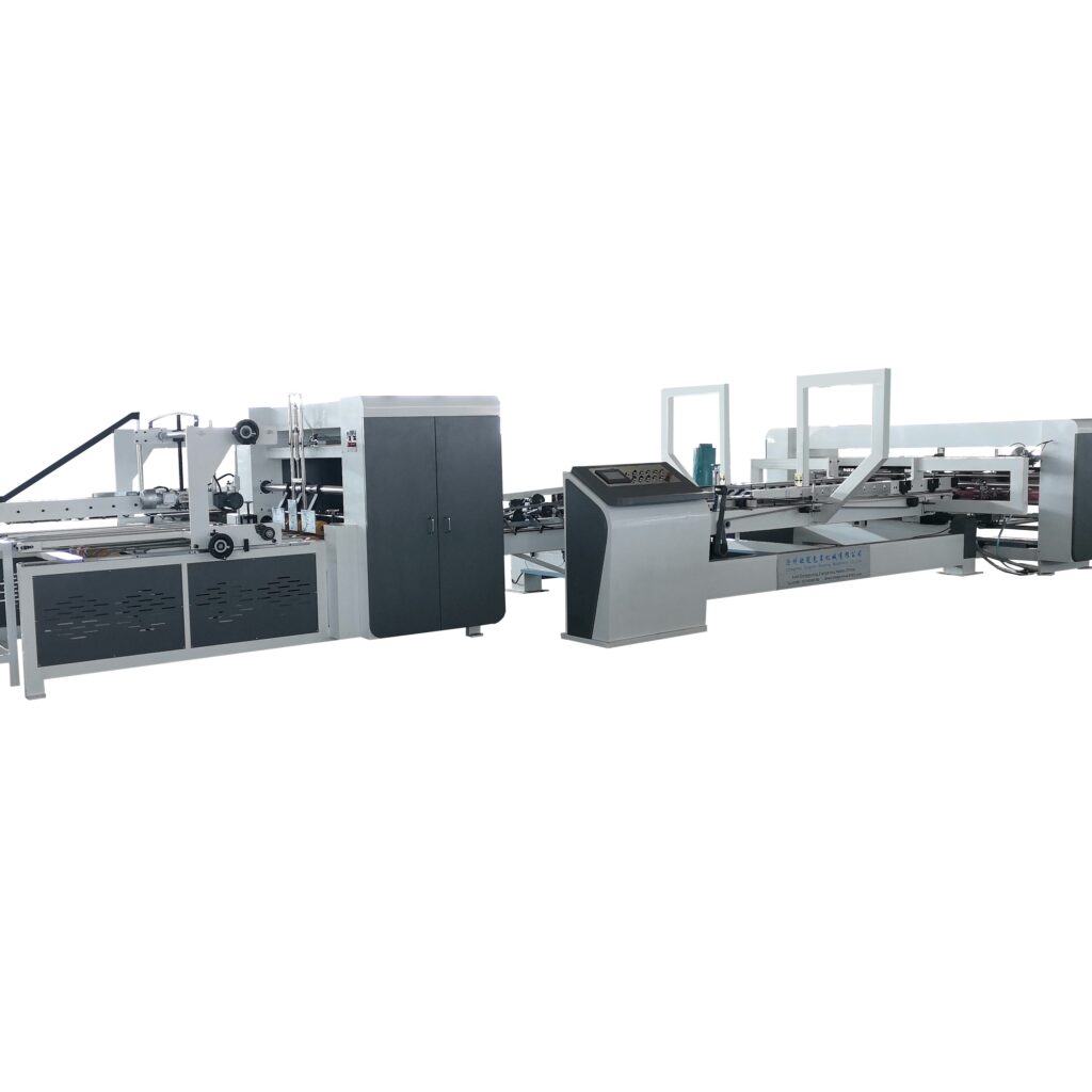 automatic corrugated box folder gluer with stitching machine folder gluer machine